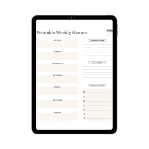Printable Weekly Planner Template